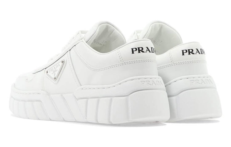 (WMNS) PRADA Soft Padded Nappa Leather Laced-Up Shoes 'White' 1E946M_3LJ6_F0009 - 4