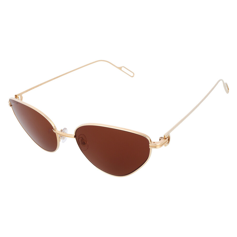 Cartier Brown Cat Eye Ladies Sunglasses CT0155S 002 57 - 3