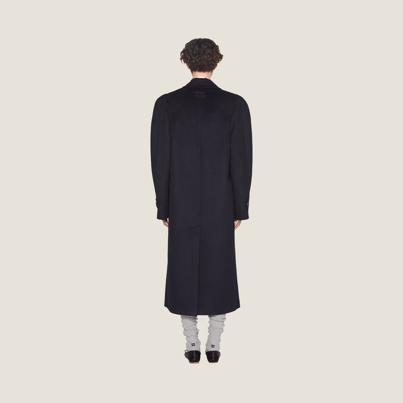 Miu Miu Double-breasted velour coat outlook