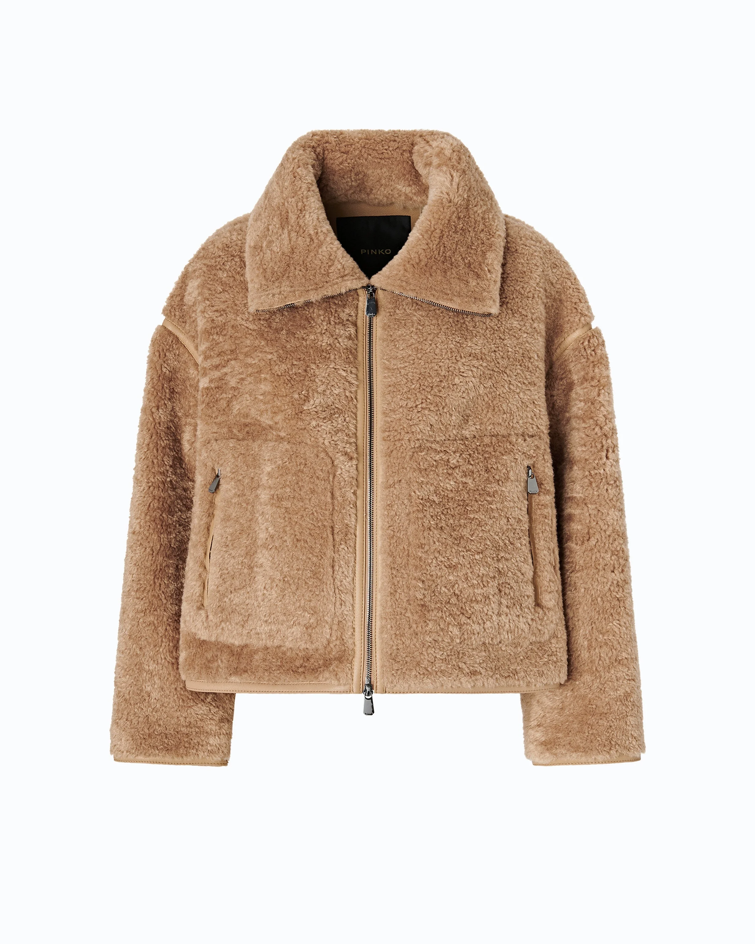 SHEARLING-EFFECT PEA COAT - 1