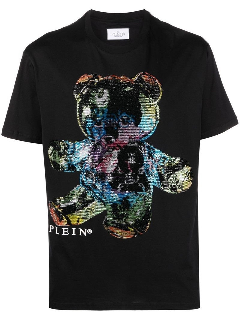 rhinestone-embellished teddy-print T-shirt 1