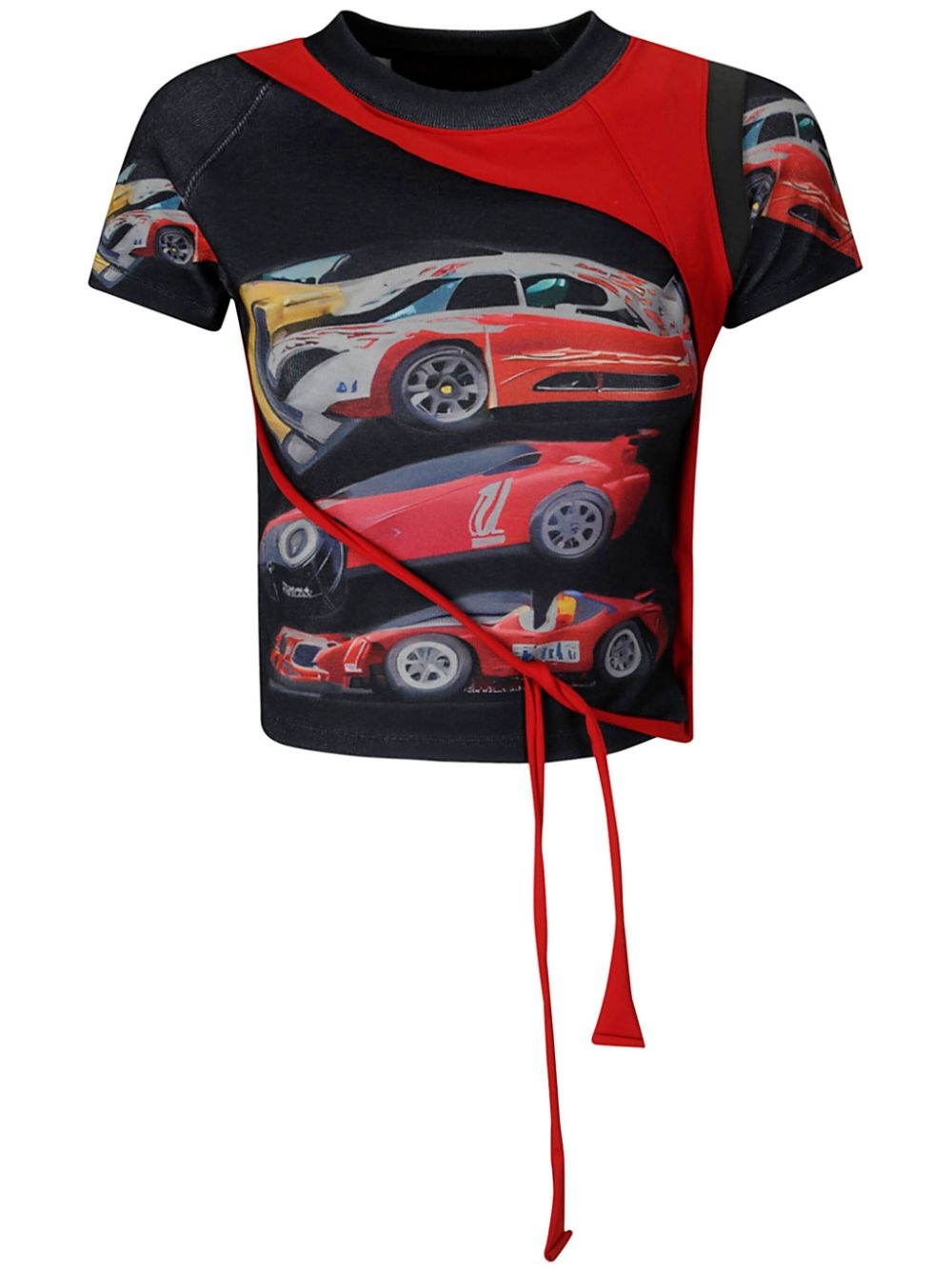 x ADSB car print cropped T-shirt - 1