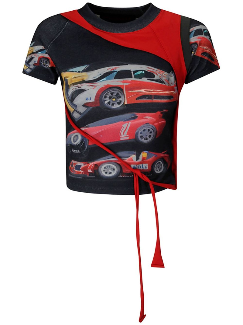 x ADSB car print cropped T-shirt 1