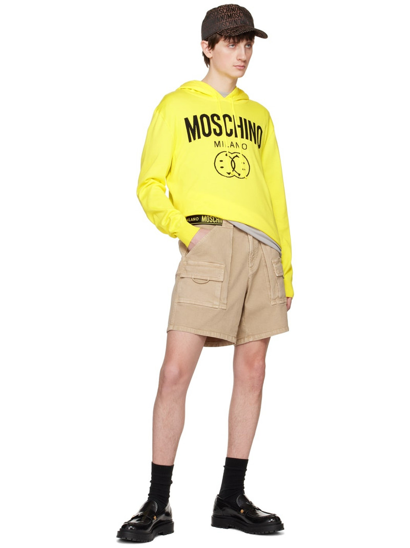 Moschino Yellow Double Smiley Hoodie outlook