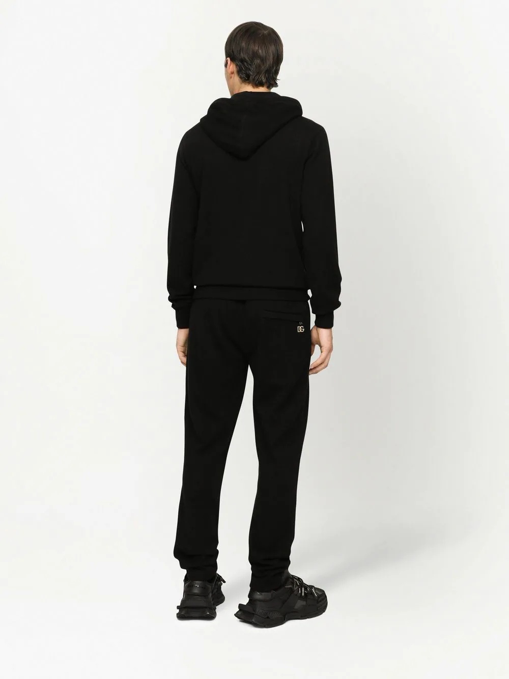 DG logo cashmere-blend track pants - 4