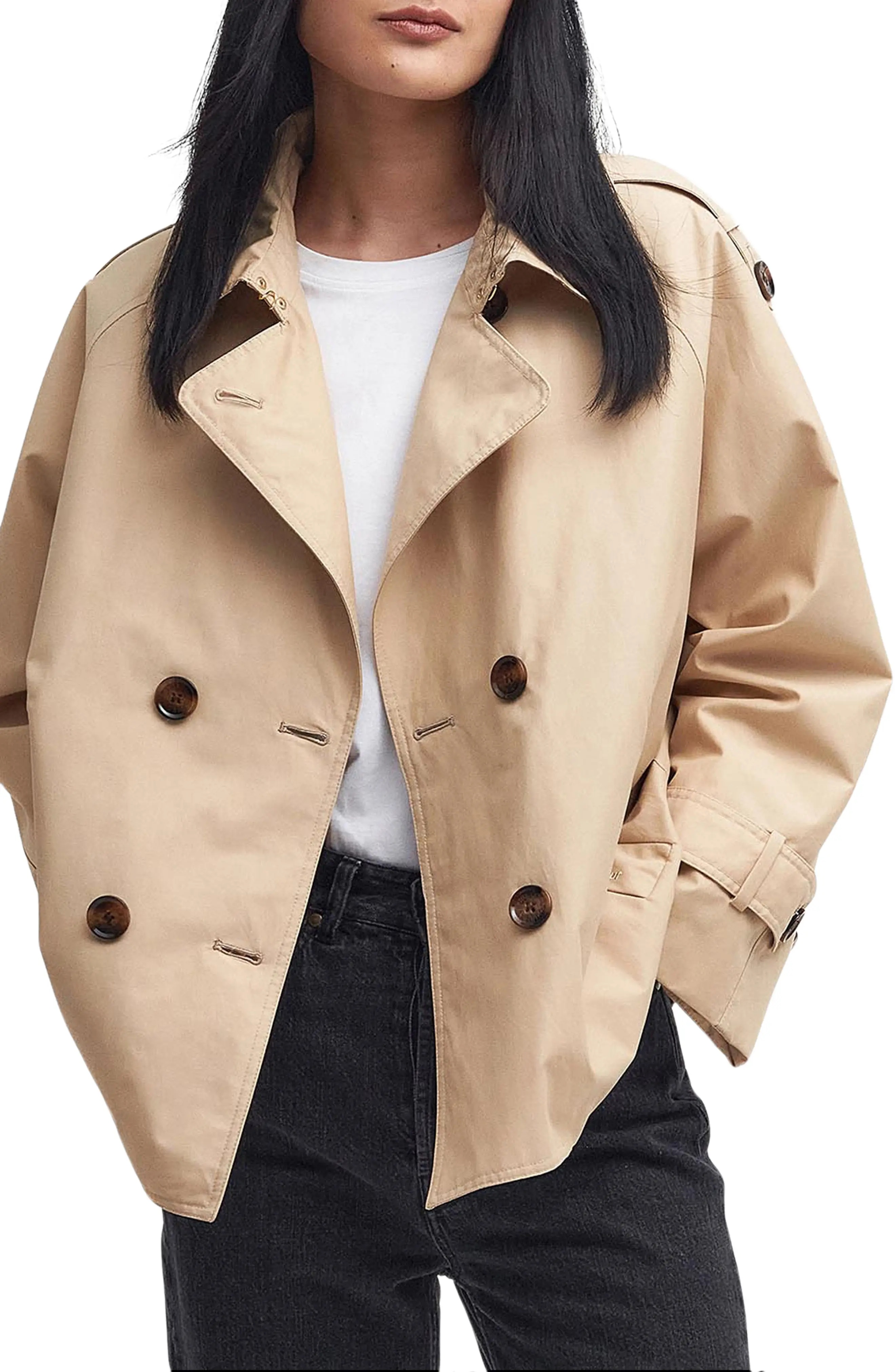 Annie Water Resistant Trench Jacket in Safari/Primrose Hessian - 1