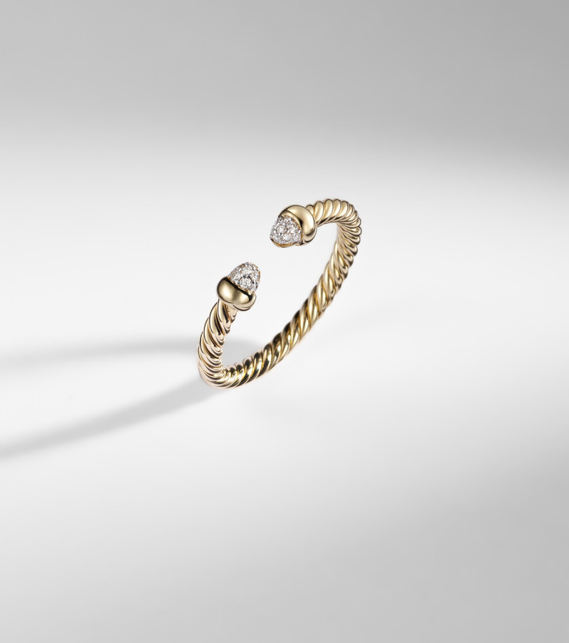 Cablespira® Micro 18kt gold ring with diamonds 5