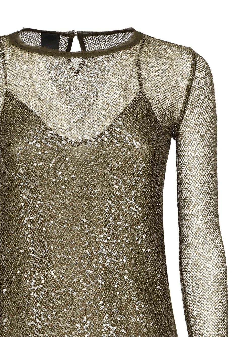 sequin-embellished mesh midi dress - 3