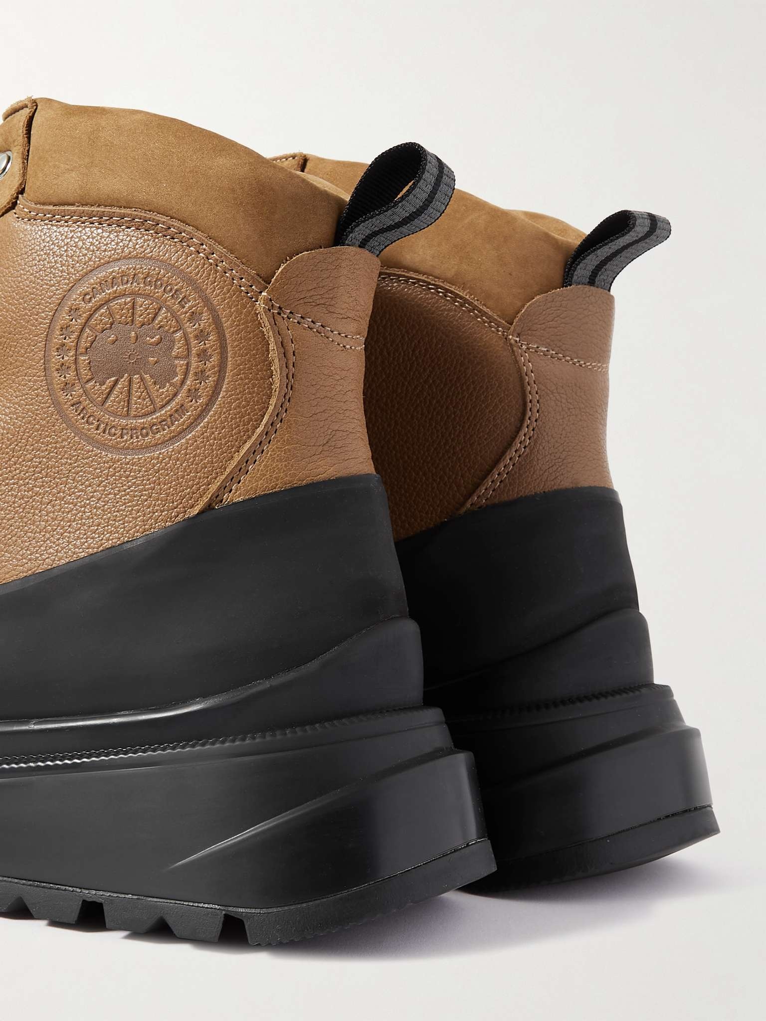 Journey Rubber and Nubuck-Trimmed Full-Grain Leather Hiking Boots - 10