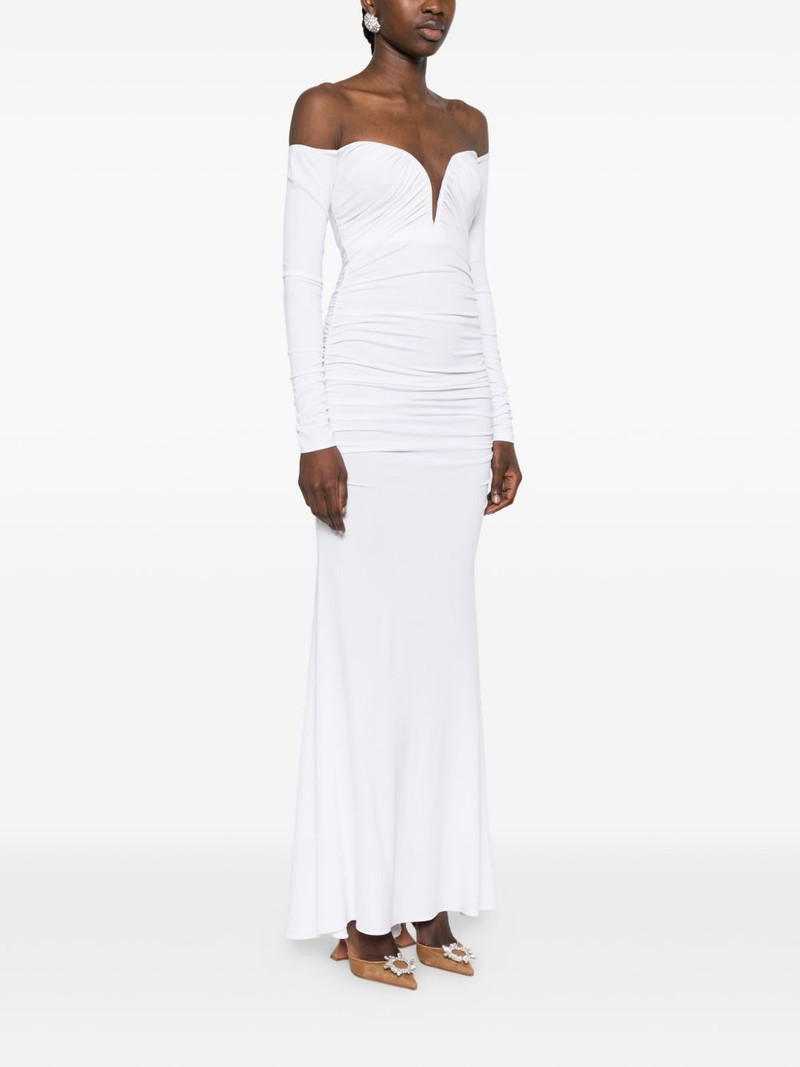 draped long-sleeved midi dress 3