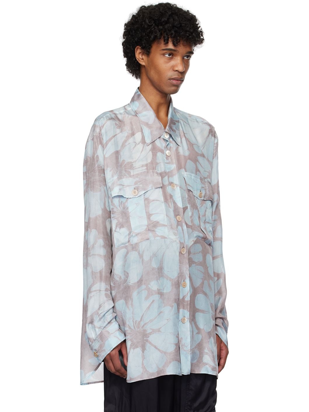 Pink & Blue Silk Shirt - 2