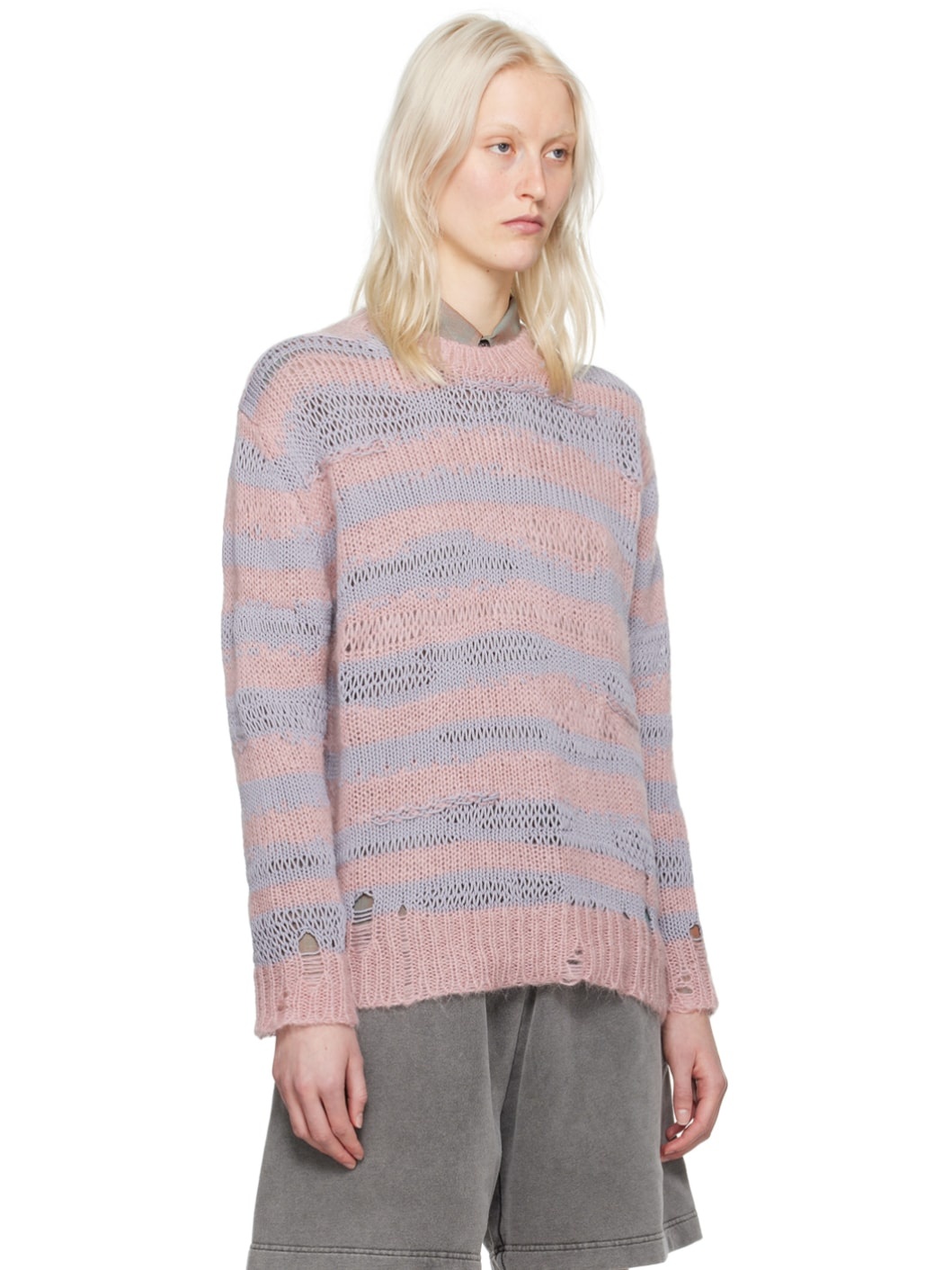 Pink & Purple Distressed Sweater - 2