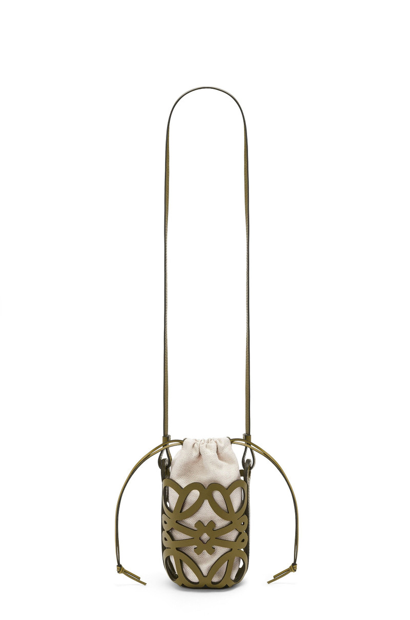 Anagram cut-out pocket in classic calfskin and canvas 4