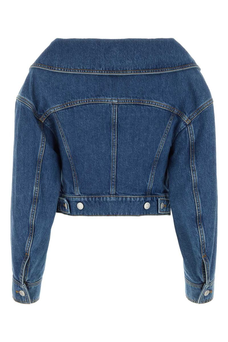 ジャケット ALEXANDER MCQUEEN Women Jackets 752781QMACG 4164 Blue ALEXANDER McQUEEN Women's Peplum Denim Jacket Blue Cotton 40