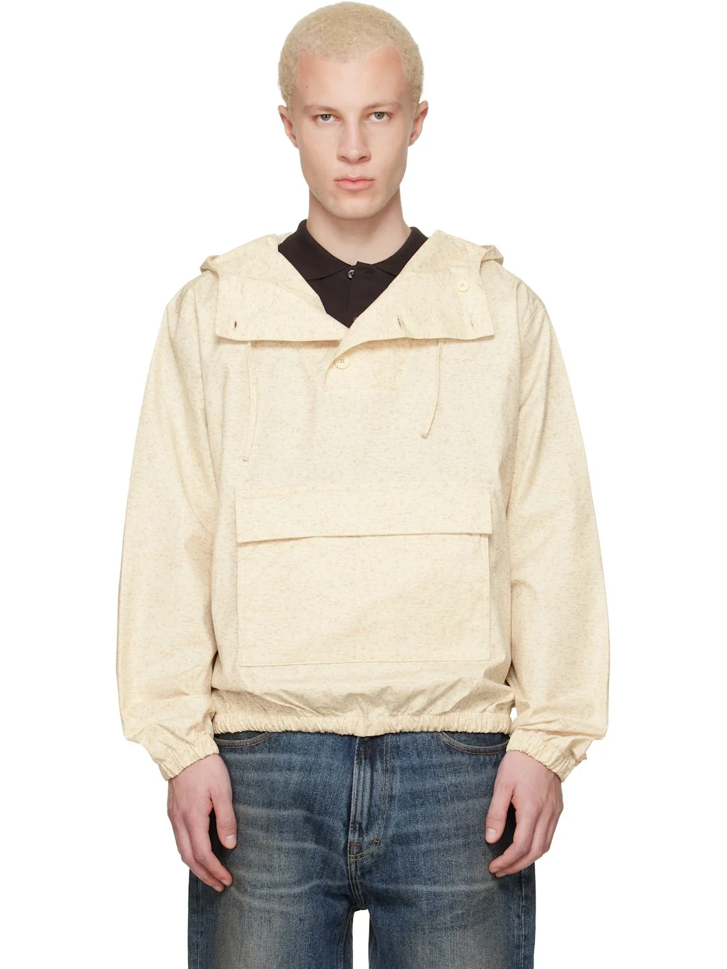 Beige Water-Repellent Printed Jacket - 1