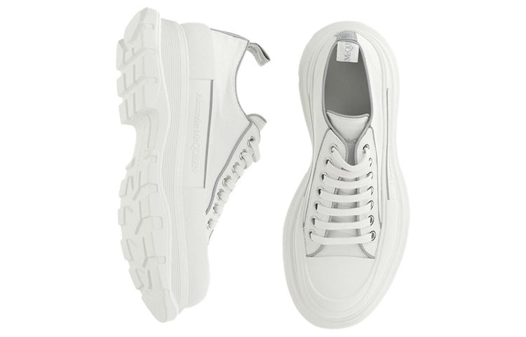 Alexander McQueen Tread Slick Lace Up Shoes 'White Grey' 705664W4TGA9348 - 4