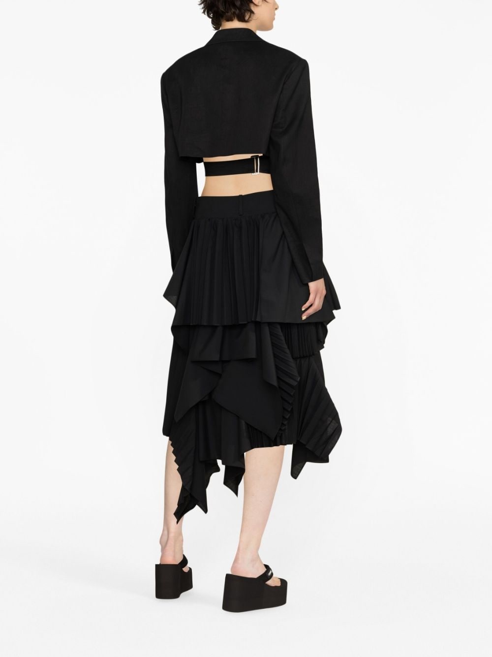 asymmetric pleated skirt - 4