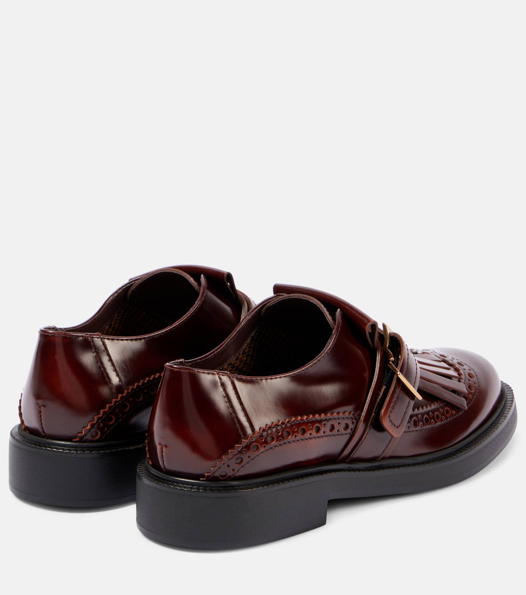 Leather monk strap shoes - 3