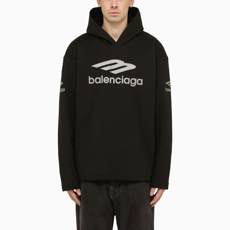 ●送料込●BALENCIAGA●3B SPORTS ICON ELASTIC HEM HOODIE 3B Sports Icon technical hoodie in black - Balenciaga