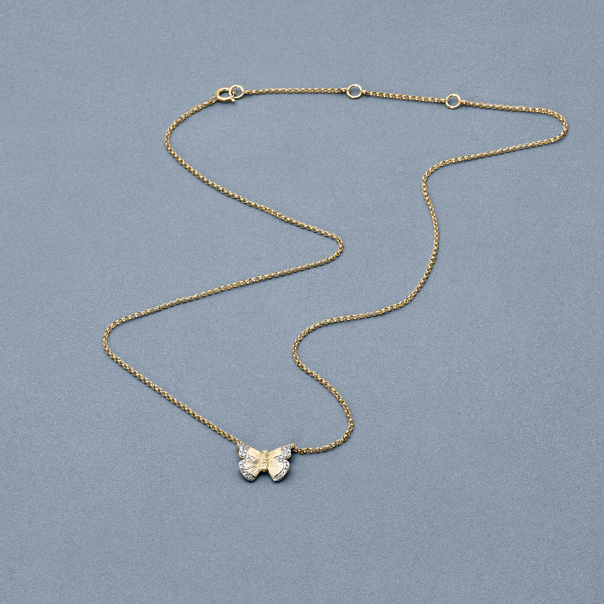 Pave Diamond Butterfly Necklace - 4