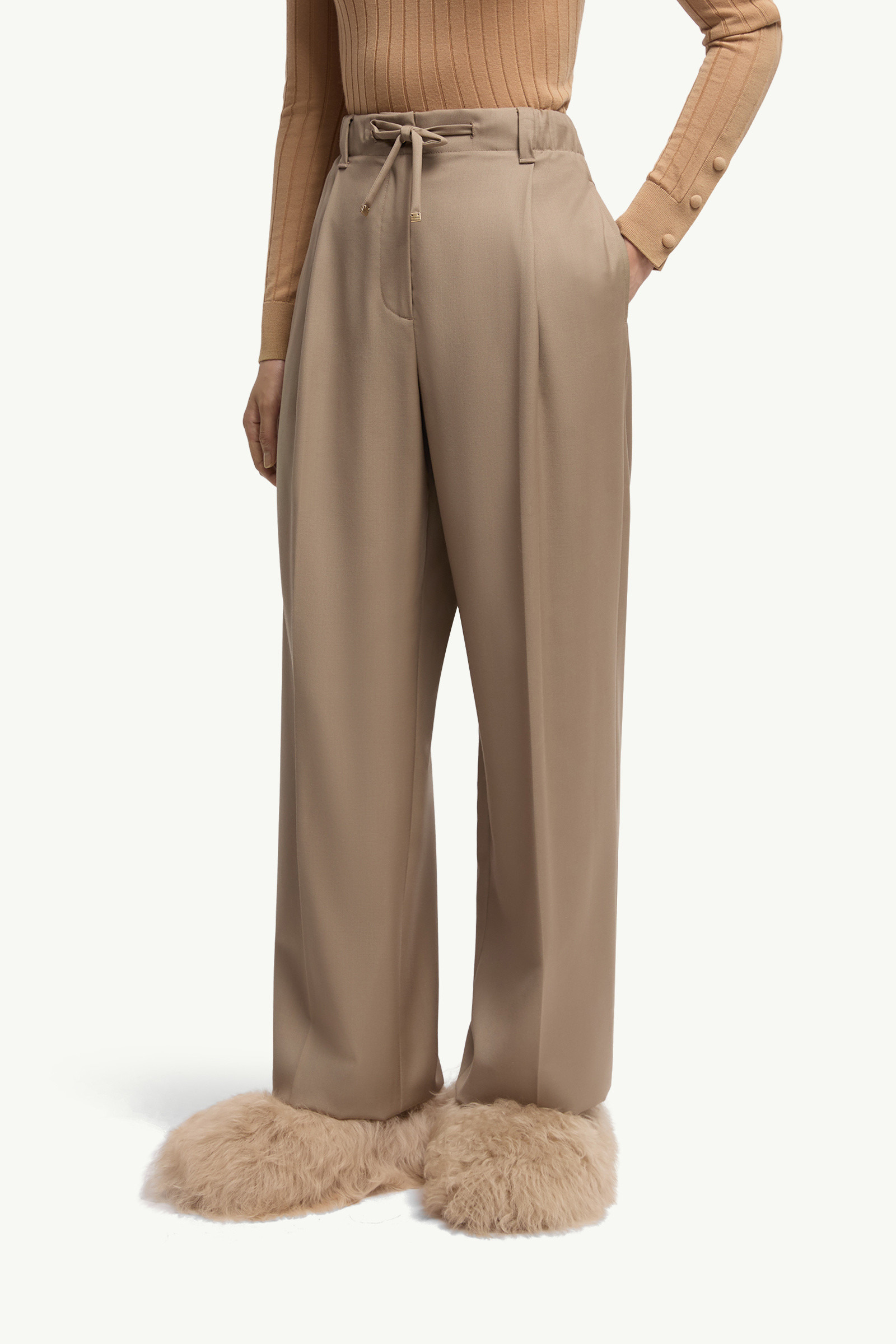 Wool Gabardine Tailored Pants - 3