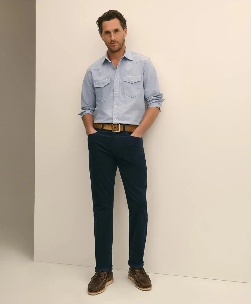 Cotton 5-Pocket Corduroy Pants - 1