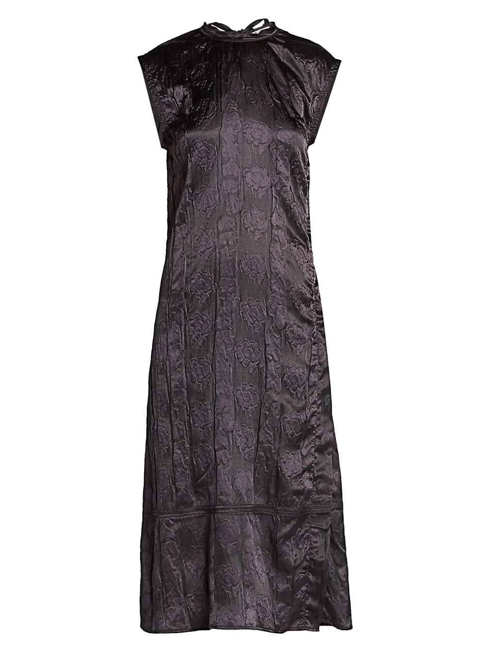 Embossed Satin Midi Dress - 1