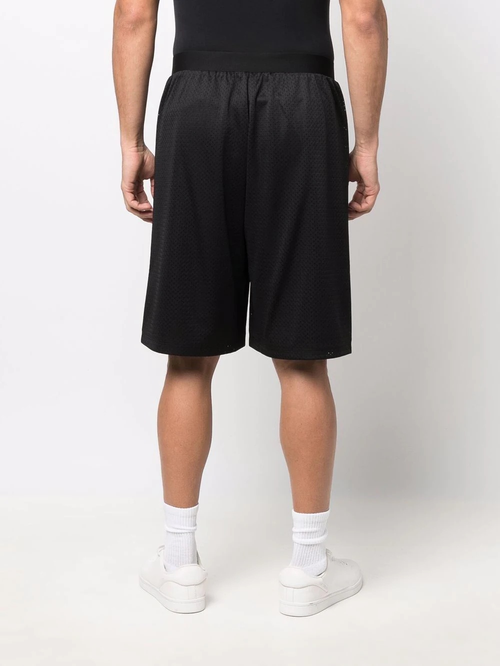 logo-waistband mesh shorts - 4