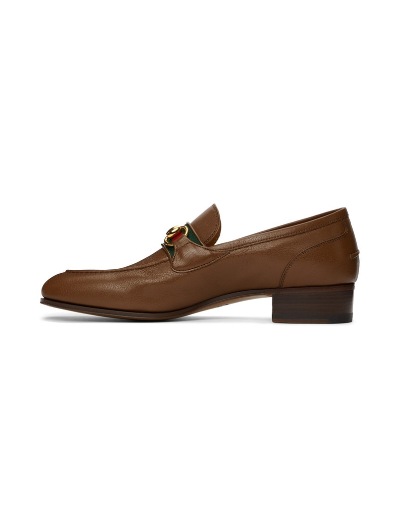 Brown Web Horsebit Loafers 3