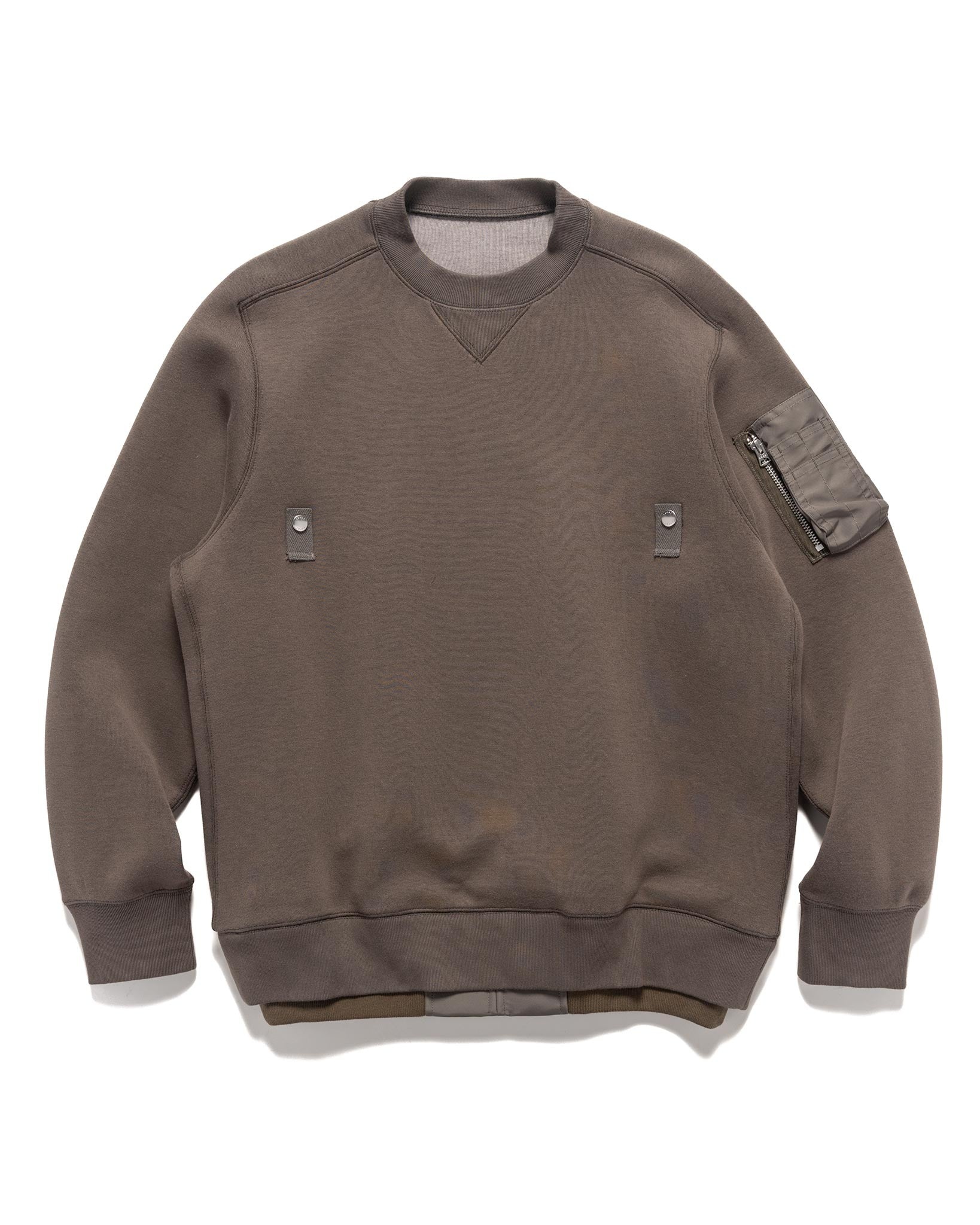 sacai Sponge Sweat x Nylon Twill Pullover Taupe | havenshop