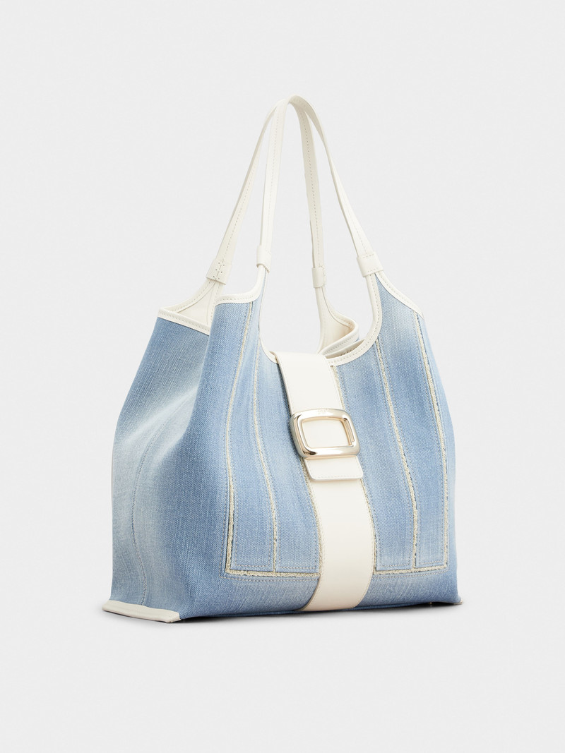 Viv' Choc Medium Shopping Bag in Denim 3