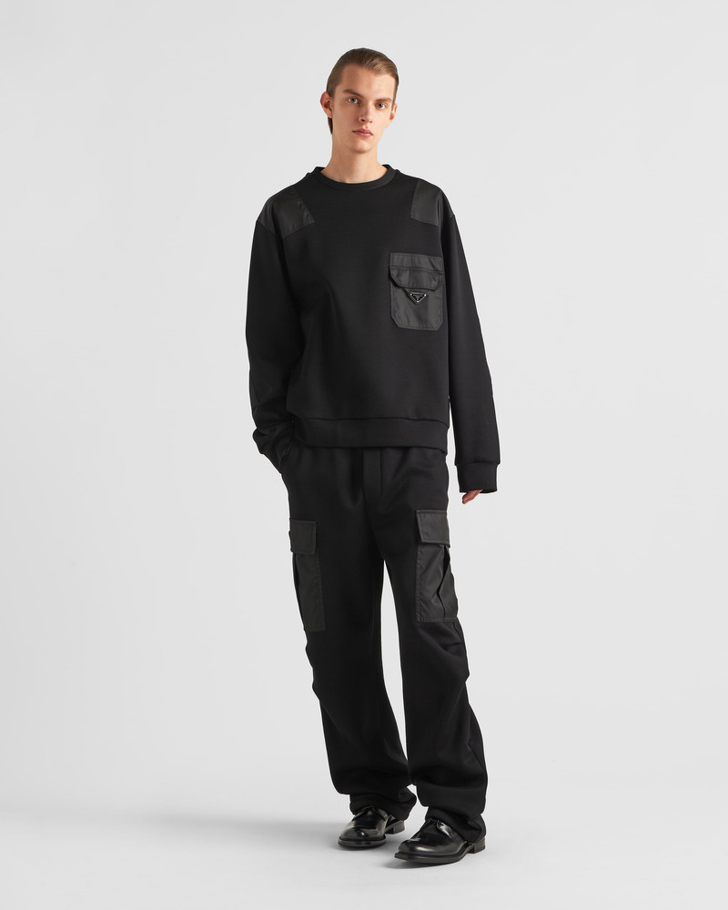 Prada Cotton sweatshirt with Re-Nylon details outlook