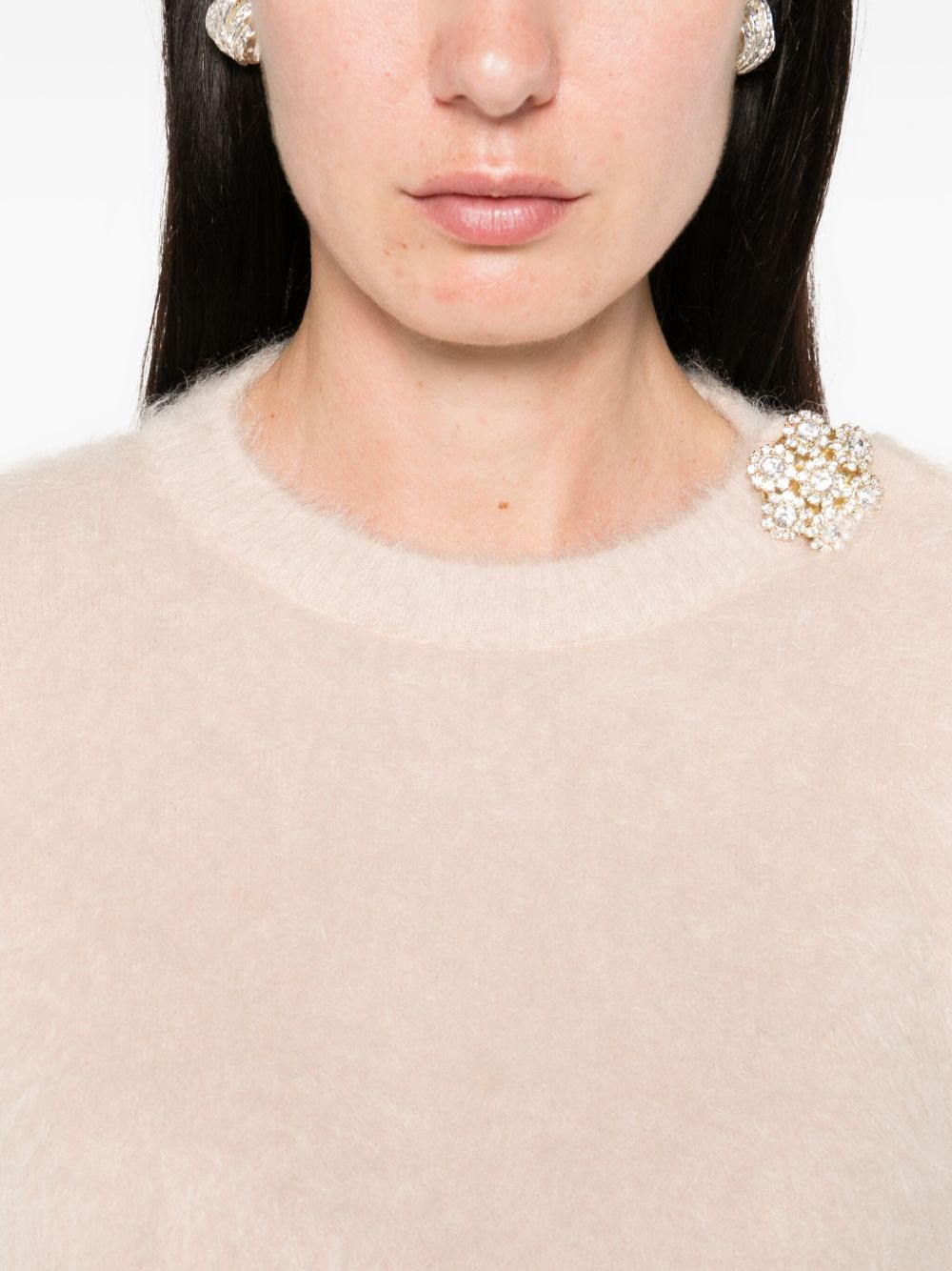 embellished crew-neck sweater - 5