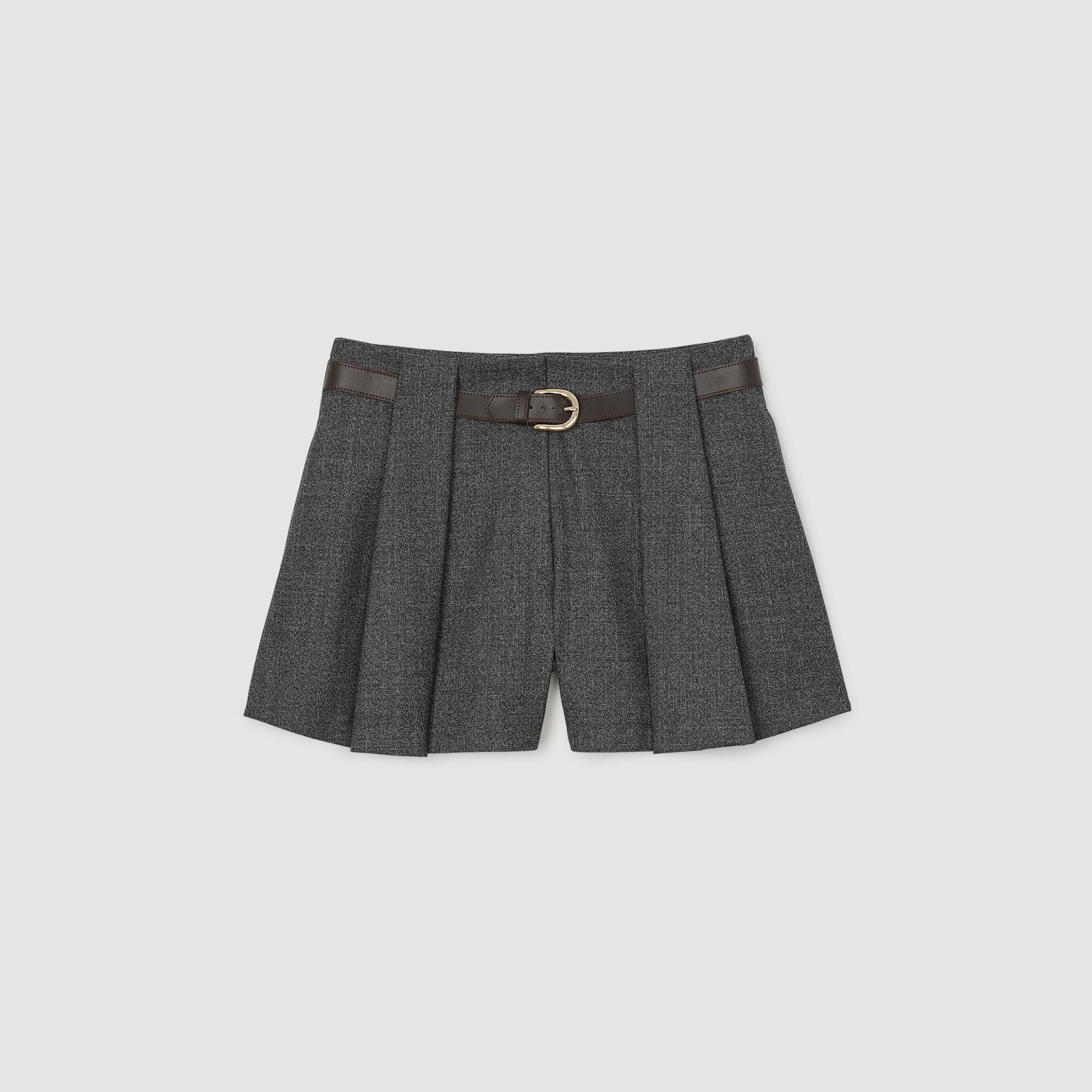 PLEATED SHORTS WITH BELT - 7