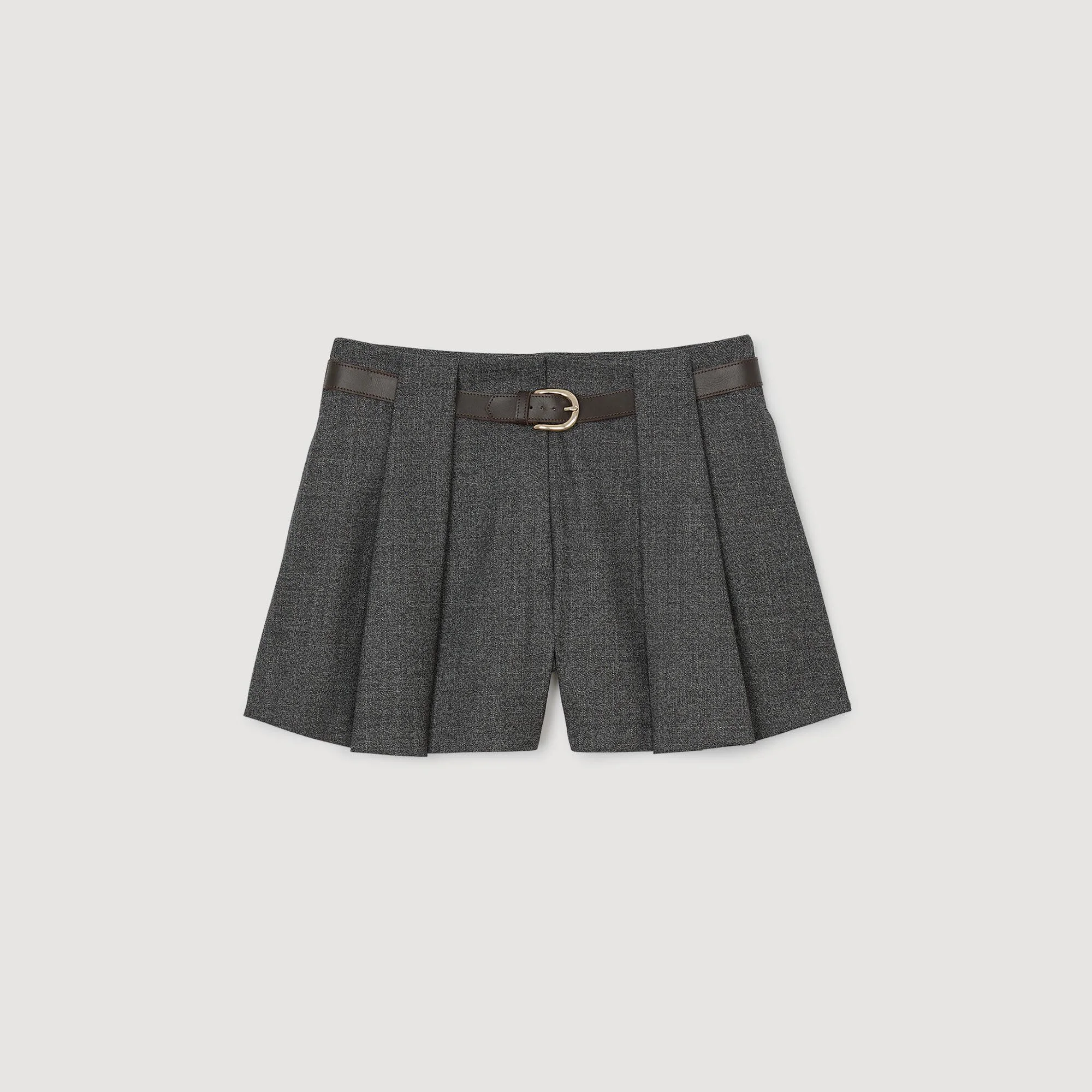 PLEATED SHORTS WITH BELT - 1