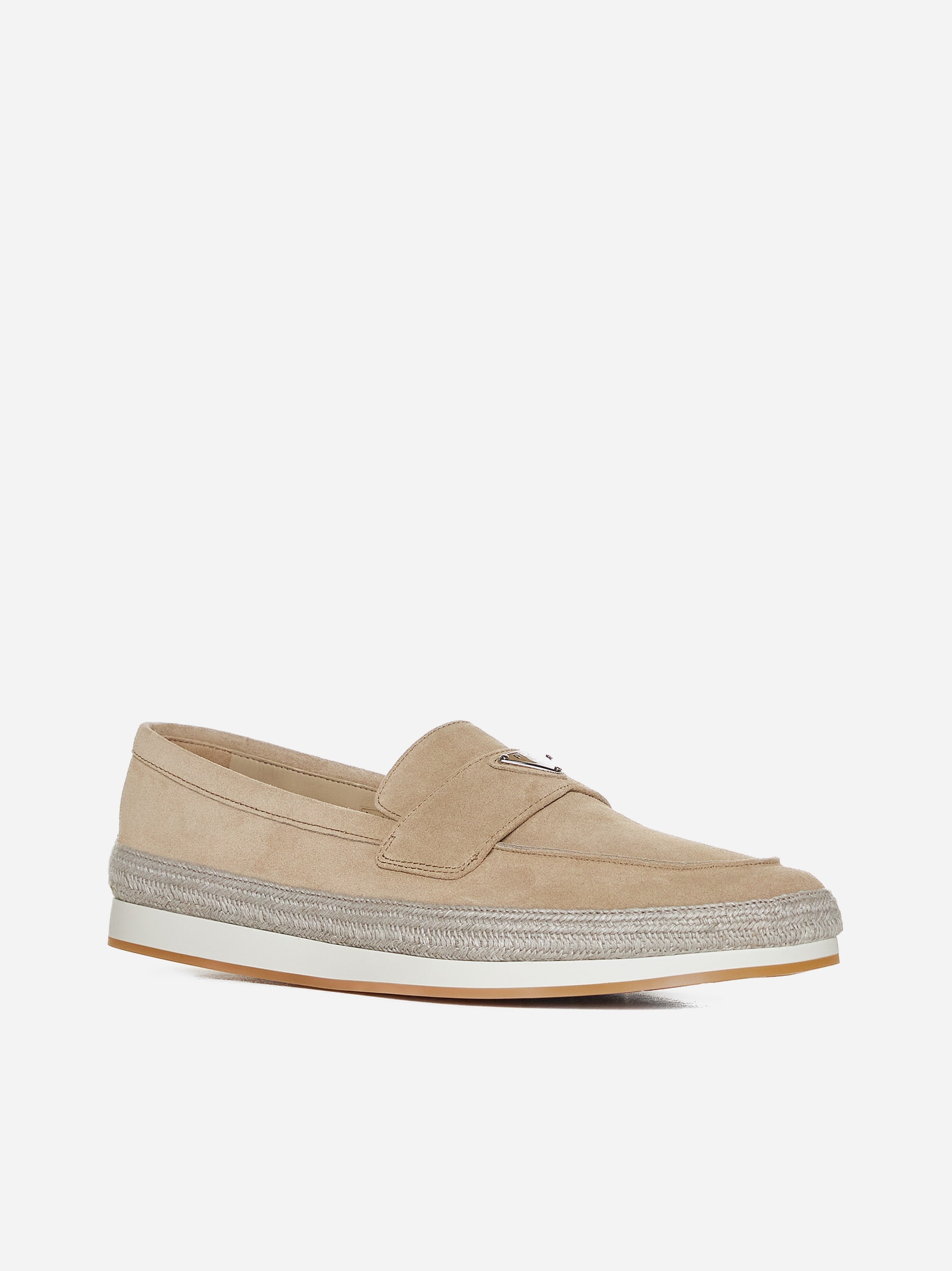 Suede and raffia loafers - 2