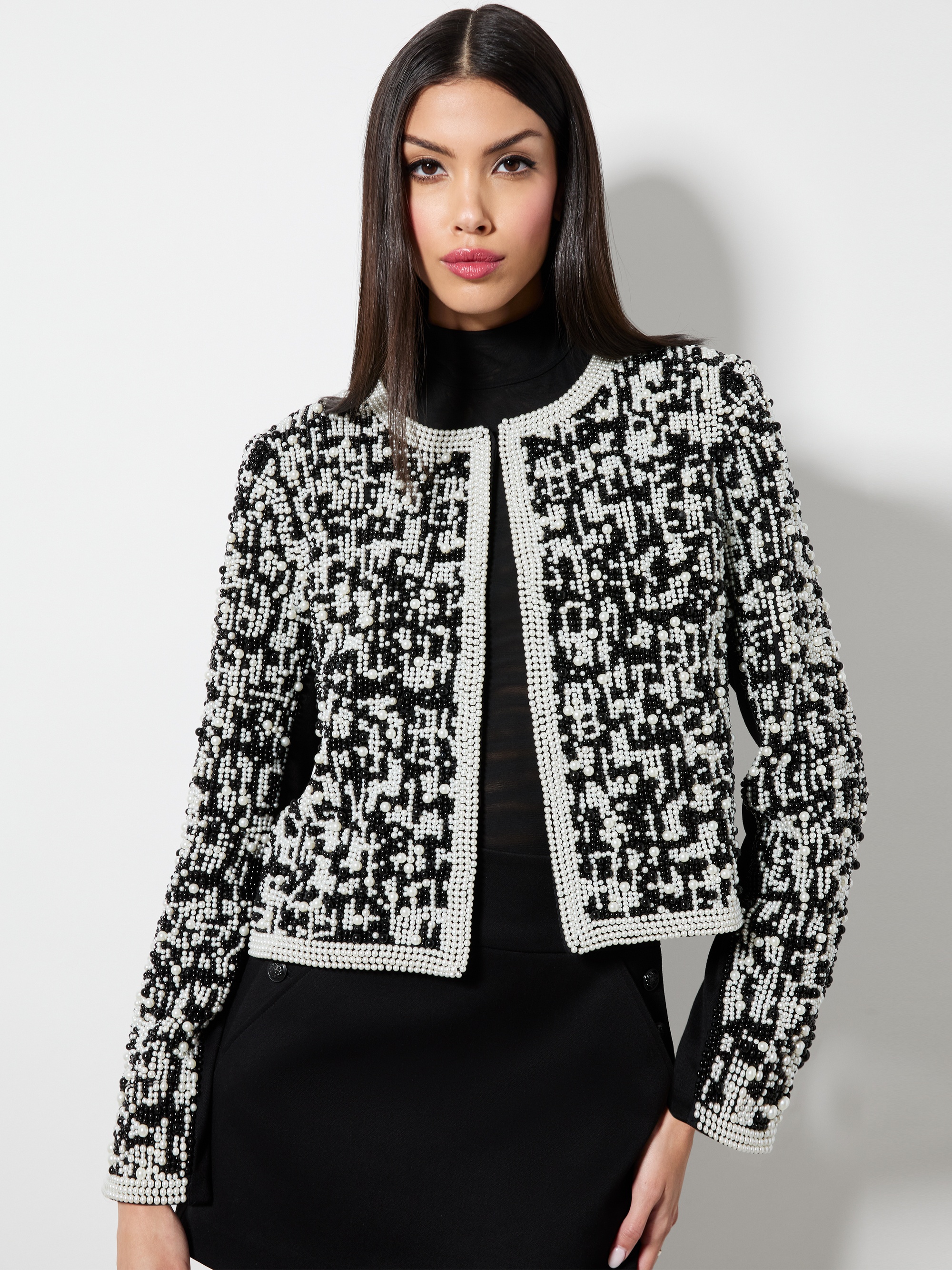 KIDMAN BOXY PEARL EMBELLISHED JACKET - 2