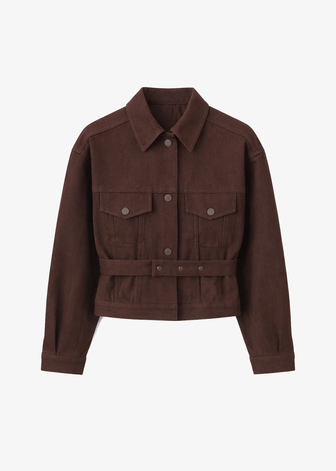 Oslo Cotton Cinched Jacket - Brown - 1