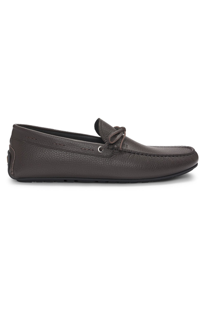 GRAINED-LEATHER MOCCASINS WITH DRIVER SOLE 1