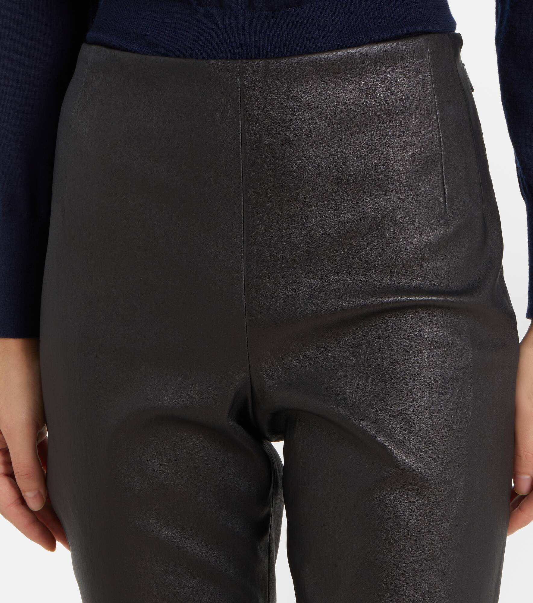 Lakun leather straight pants - 4