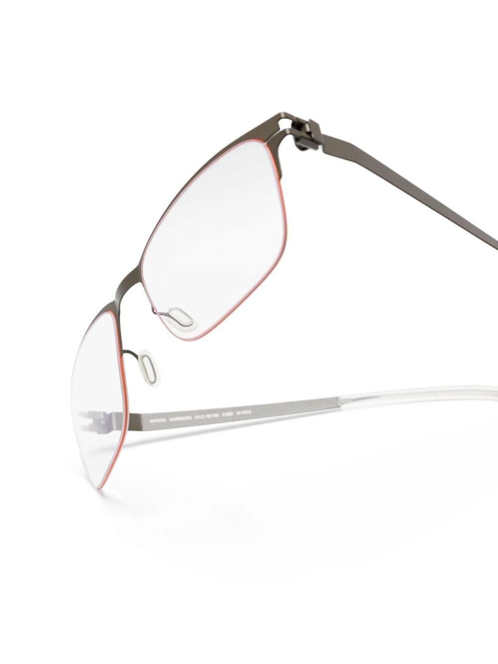square-frame metal glasses - 3