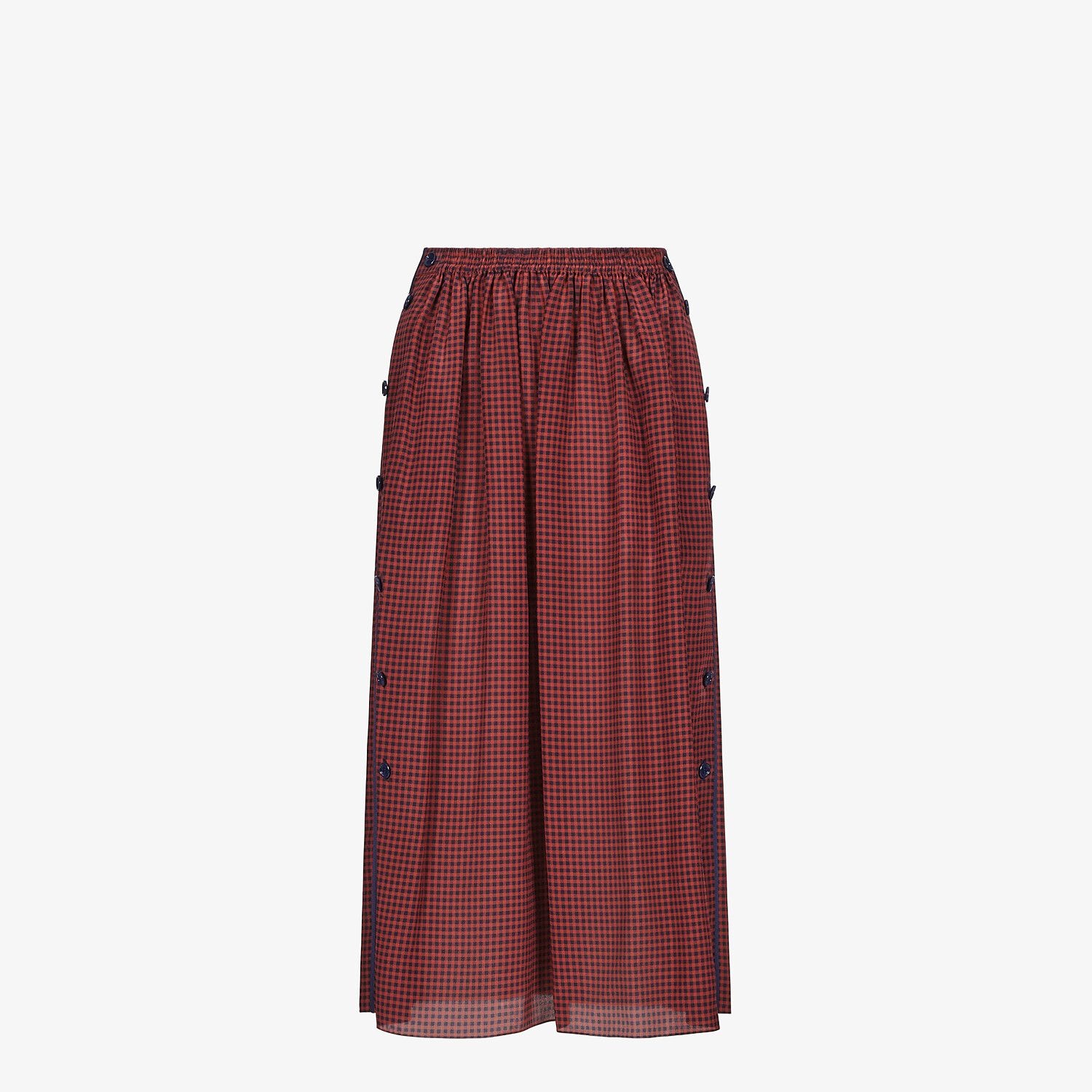 Check silk skirt - 1