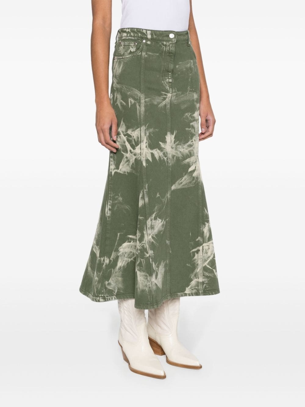 tie-dye fluted maxi skirt - 3