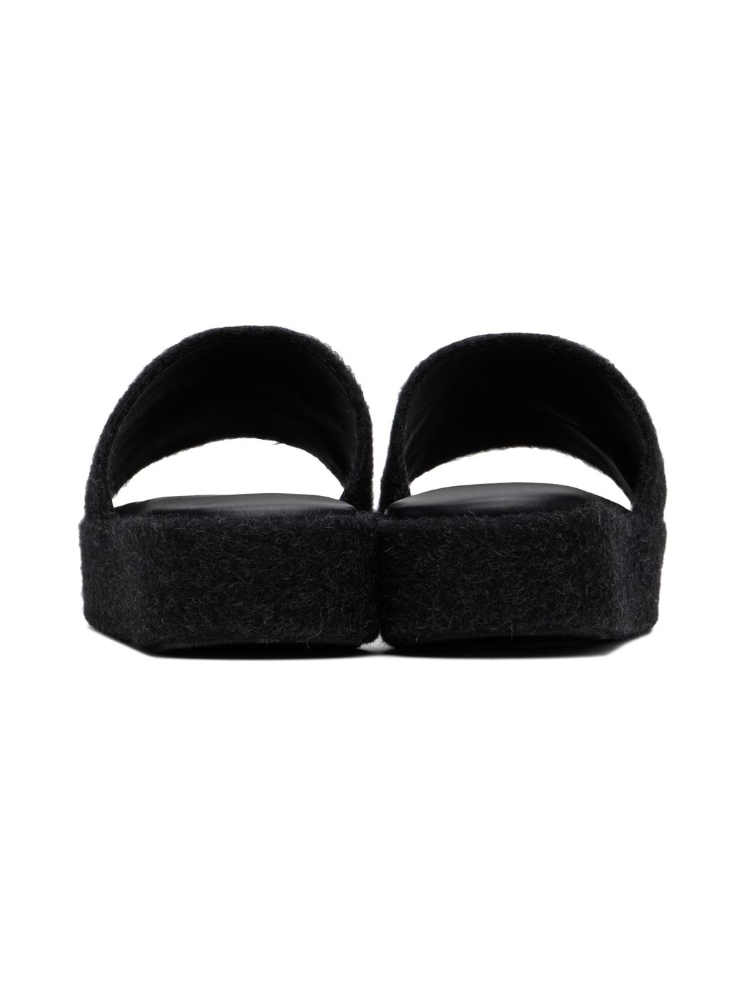 Black Brushed Platform Sandals - 2