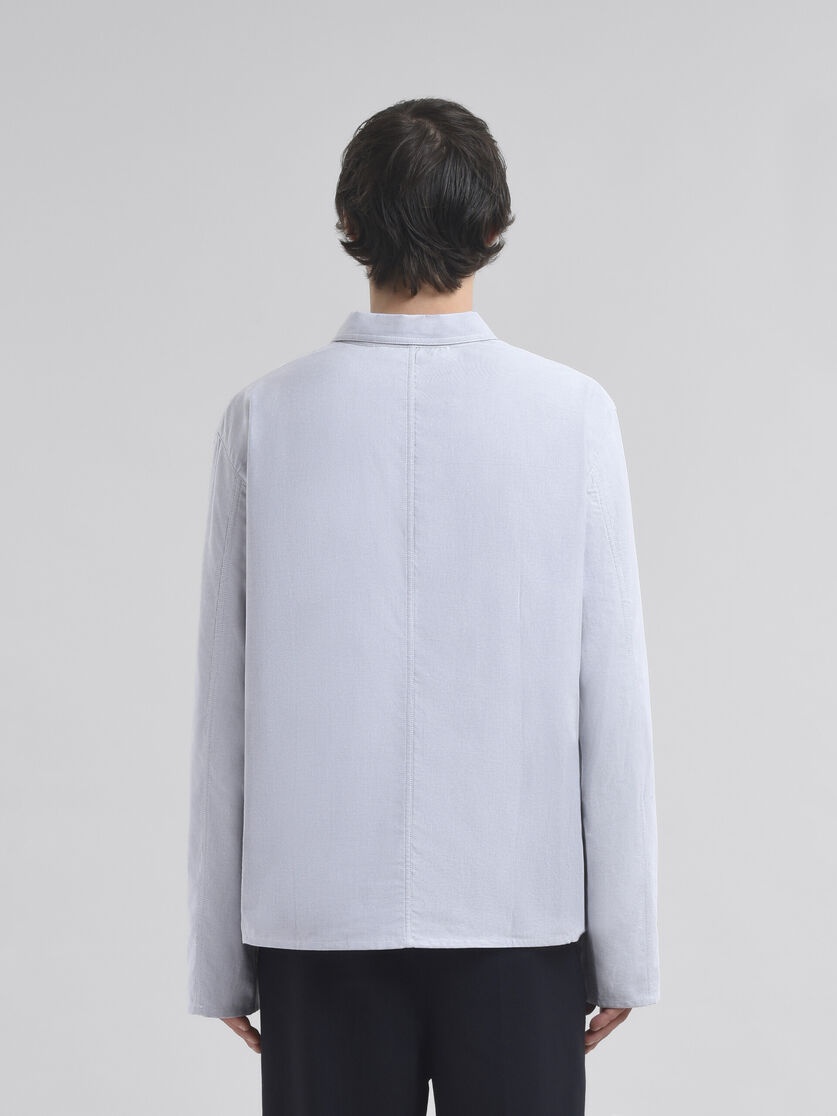 GREY OXFORD SHIRT WITH MARNI SYMBOL - 3