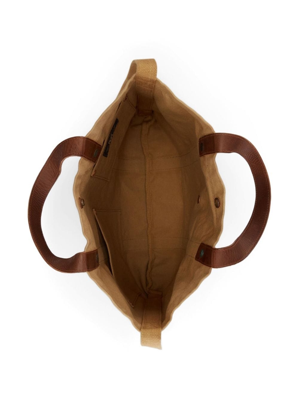leather-trim canvas tote bag - 4