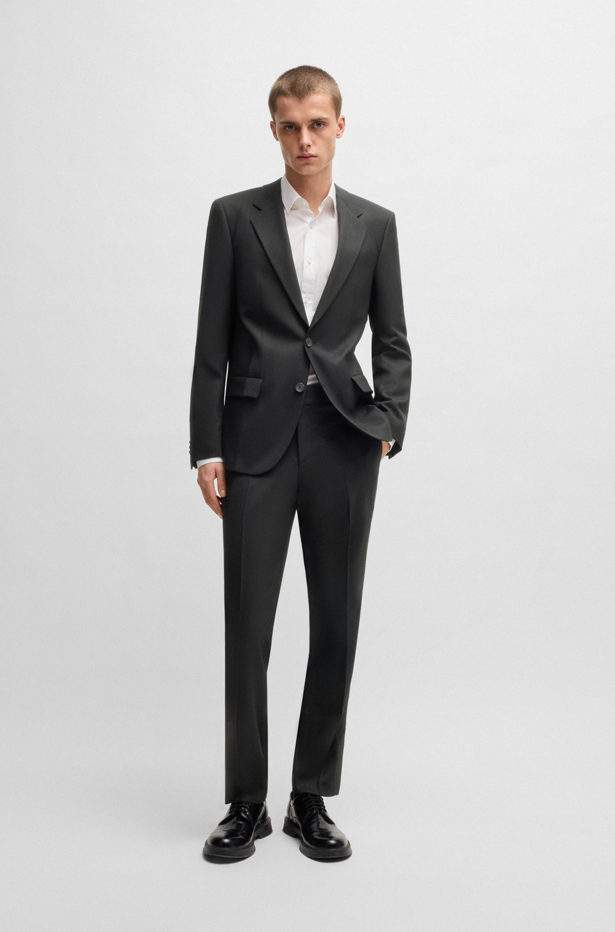 SLIM-FIT SUIT TROUSERS IN WOOL TWILL - 3