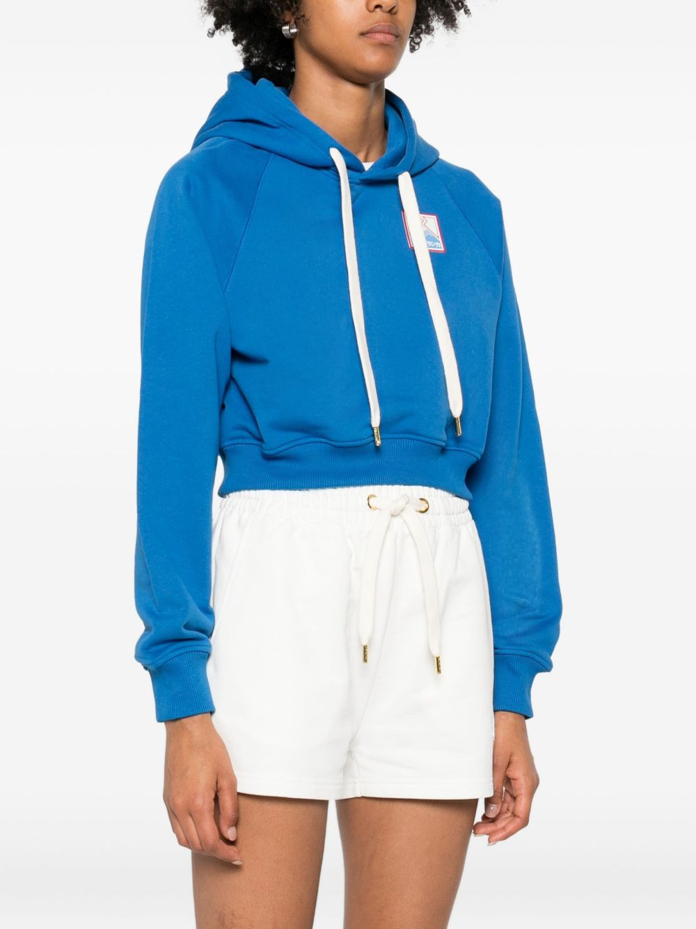 cropped cotton hoodie - 3