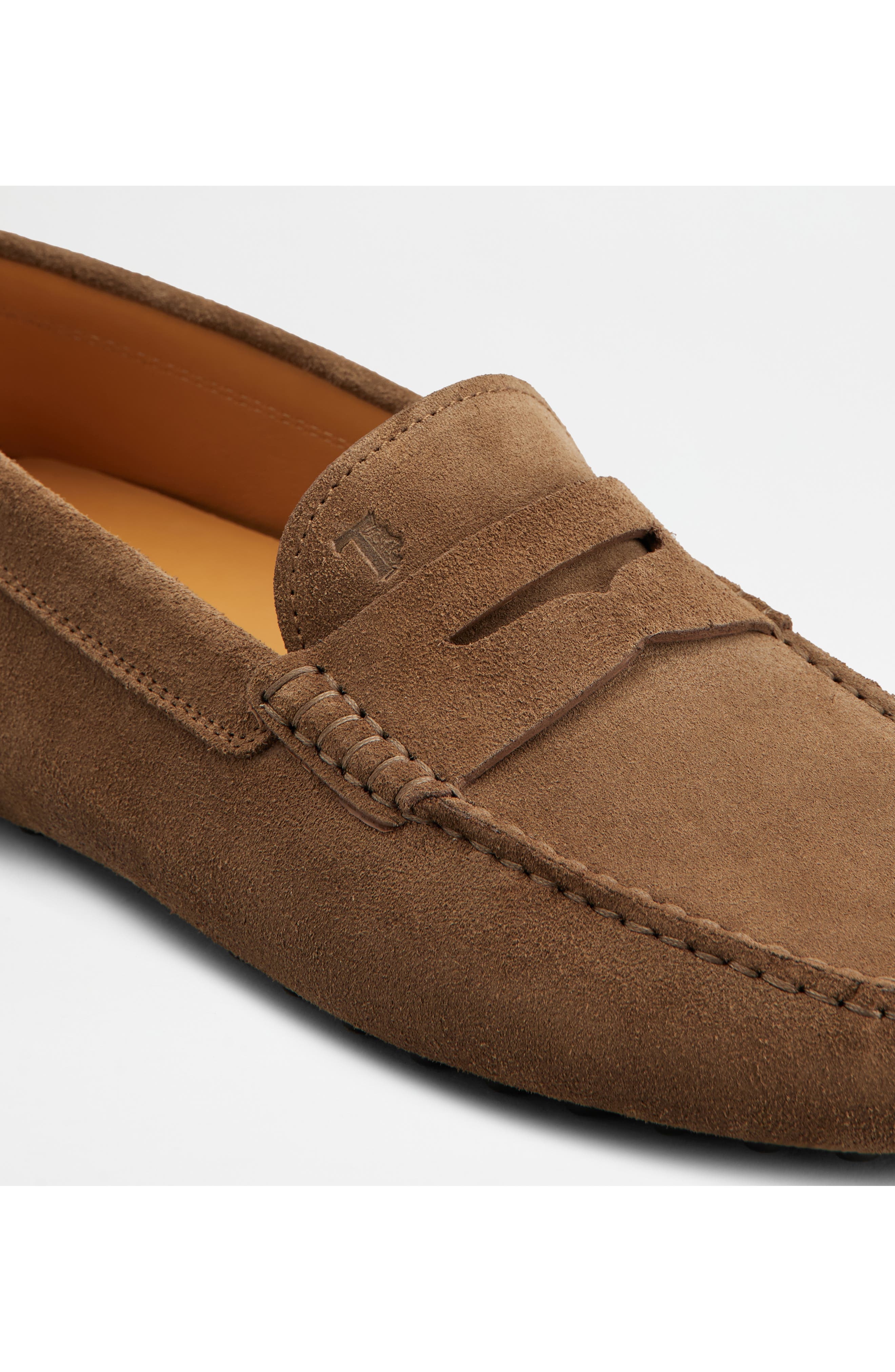 Tod's Calfskin Suede Driving Shoe in Noce Chiaro at Nordstrom - 4