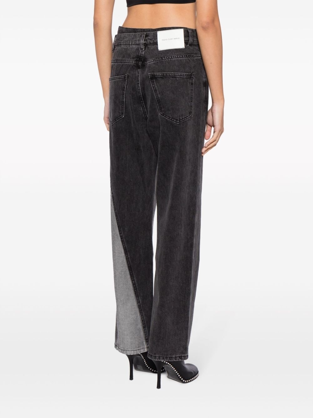 logo-patch cotton straight-leg trousers - 4